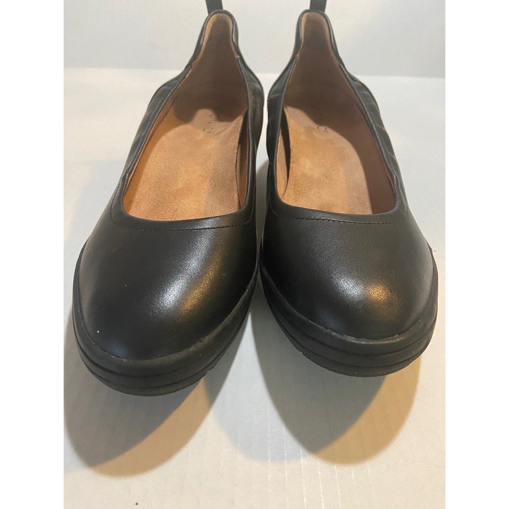 Vionic Black Leather Wedge Jacey Womens Size 10 Comfort Orthotic Shoes - Picture 5 of 10